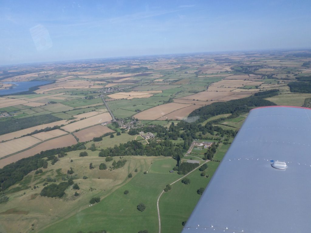 G-LTFB over Rockingham Castle