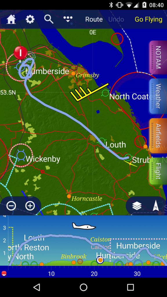 Strubby to Humberside route