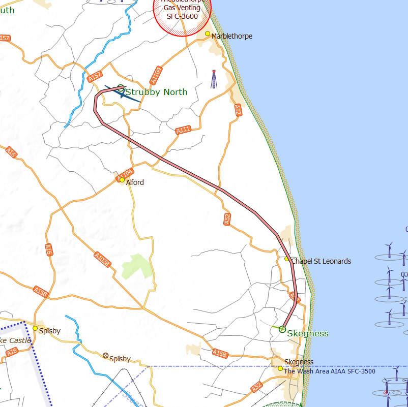 Strubby to Skegness route log