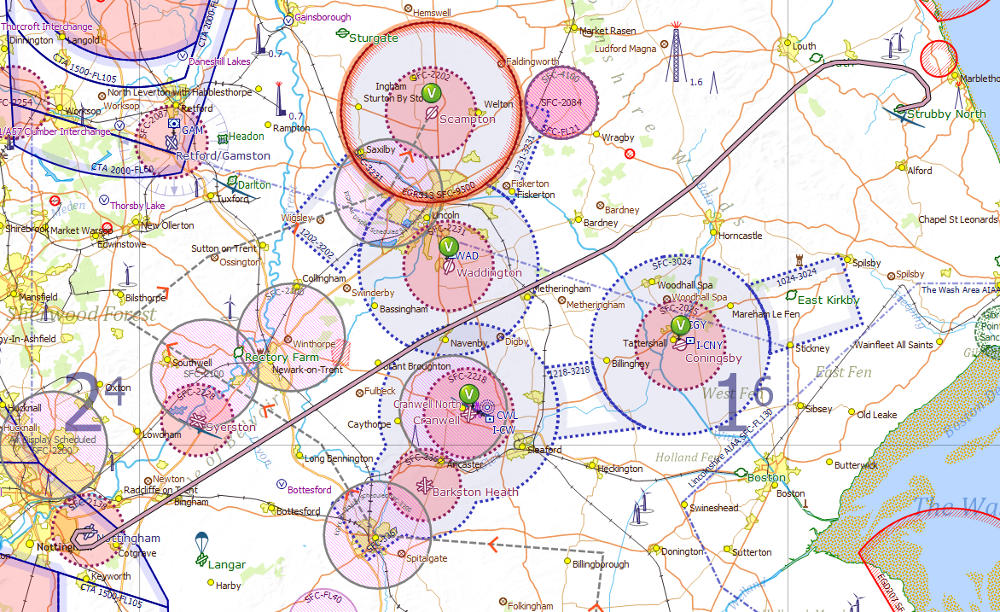 Nottingham to Strubby flight log