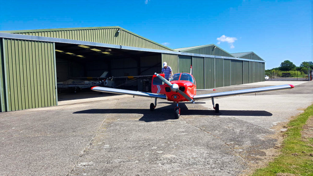 G-LTFB outside hangar 3 Strubby Airfield