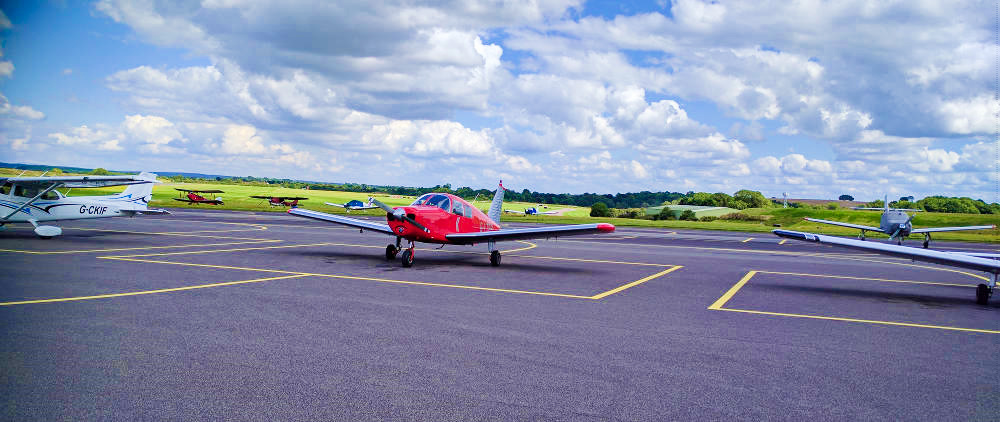 G-LTFB on the apron at Thruxton Aerodrome