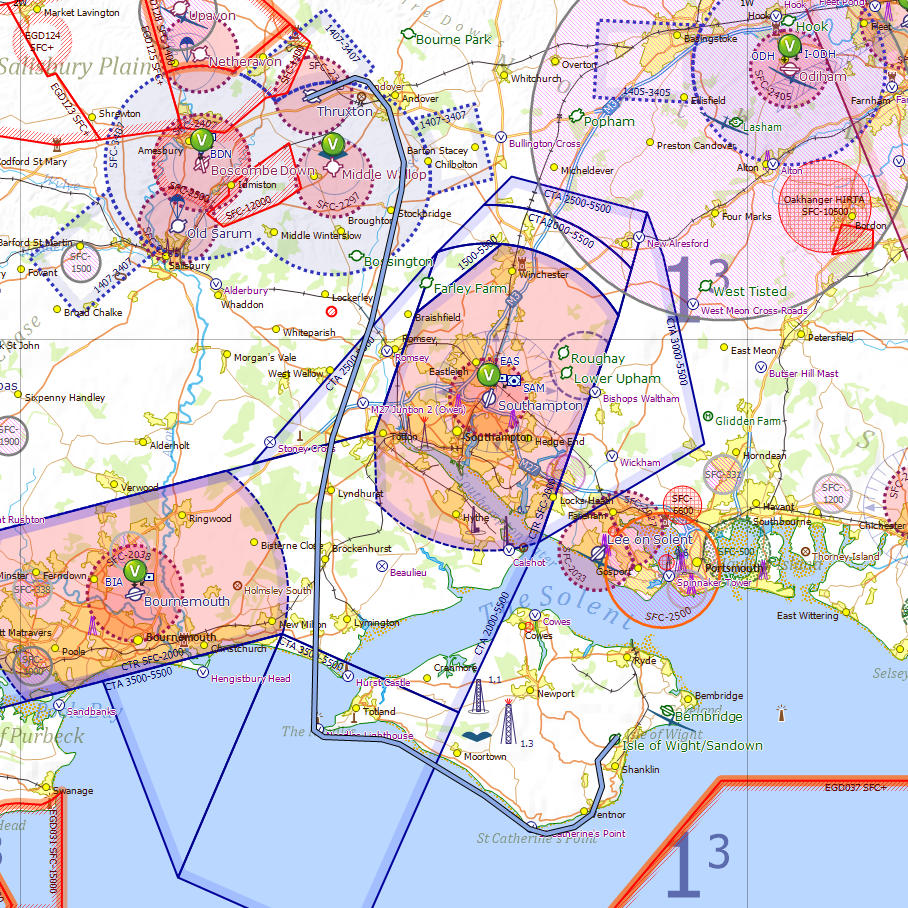 Sandown Isle of Wight to Thruxton flight log