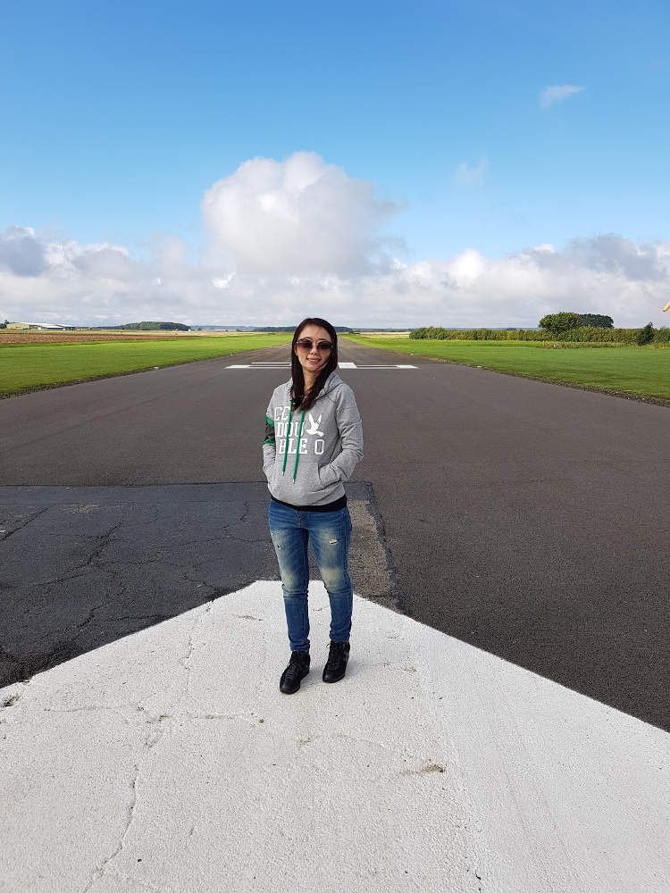Bebe on runway 26