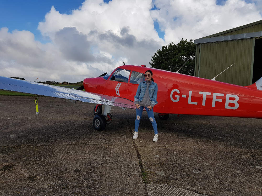 Gick poses with G-LTFB