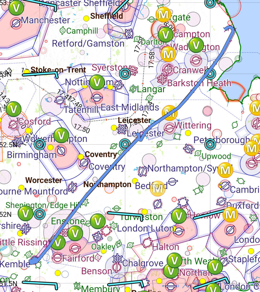 Strubby to Kemble flight log